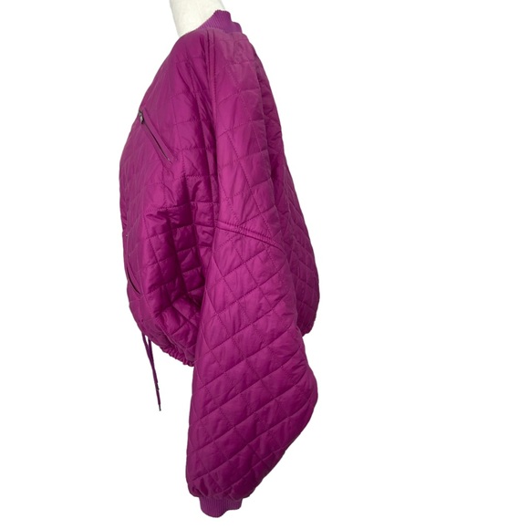 Free People Easy Quilted Purple Bomber Jacket C3 - Picture 8 of 11